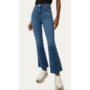 VERONICA BEARD WOMENS SIZE 26 CARSON ANKLE FLARE HIGH RISE RAW HEM BLUE JEANS